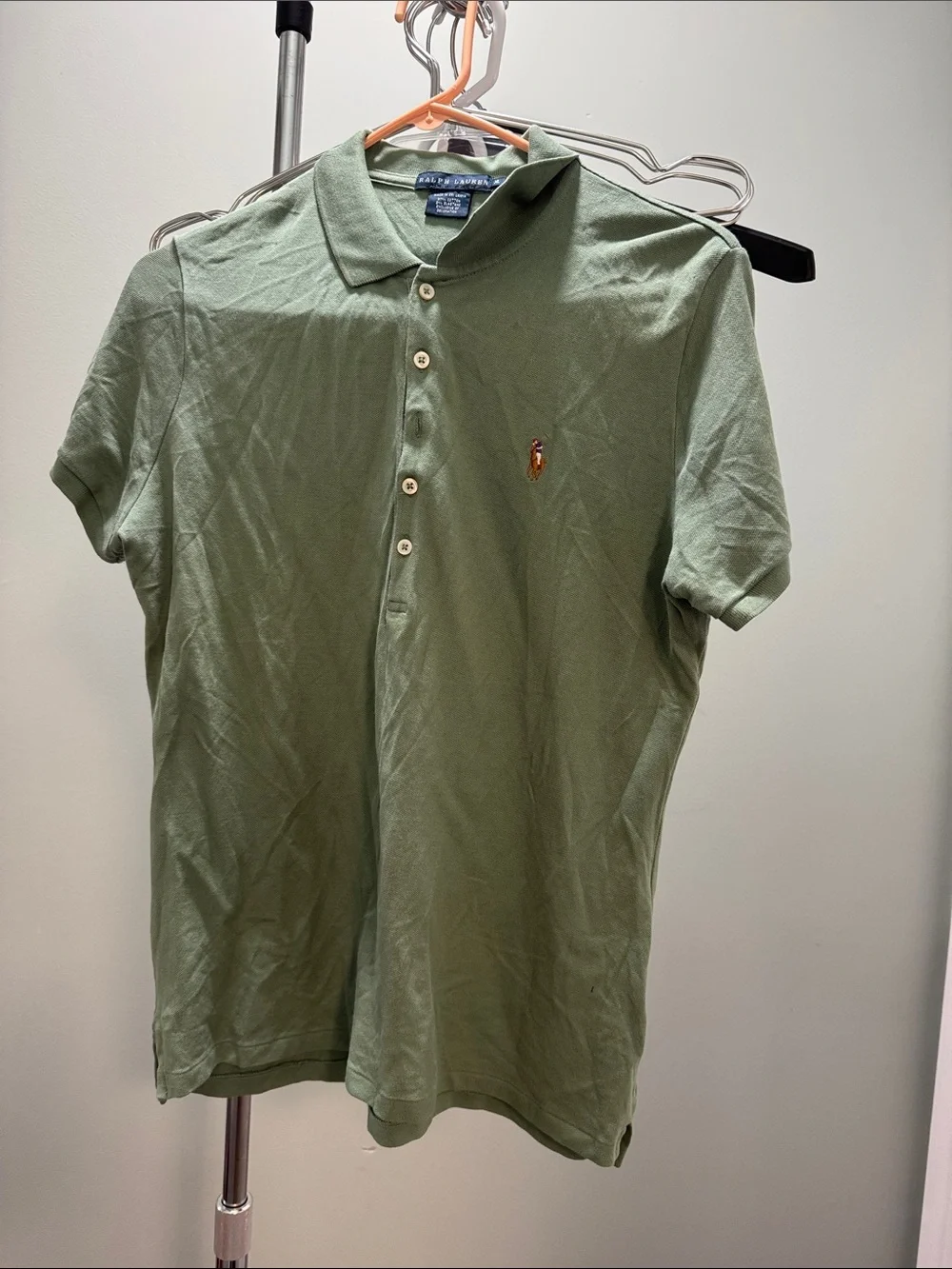 Ralph Lauren Men's Polo Shirt in Sage Green with Embroidered Pony